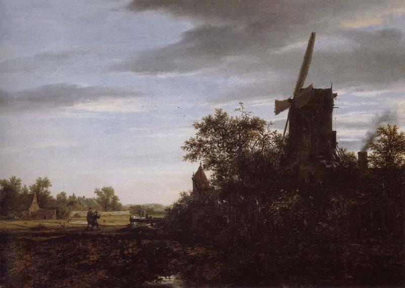 Jacob van Ruisdael A Windmill near Fields China oil painting art